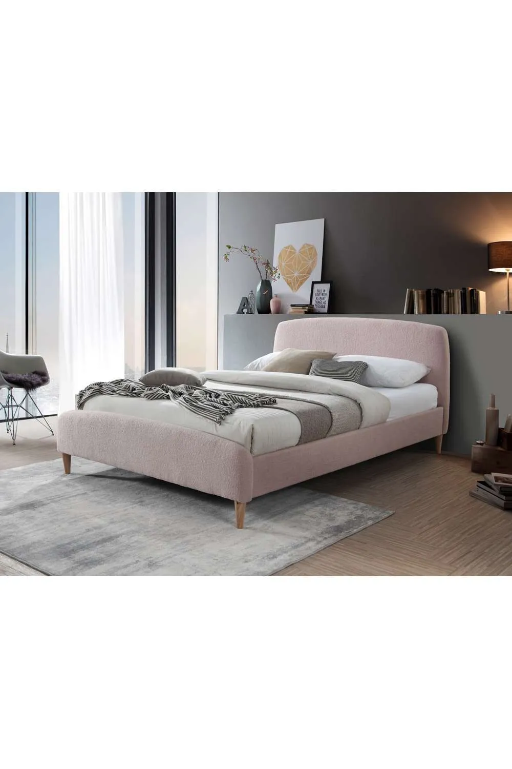 Birlea Otley Bed in Dusty Pink