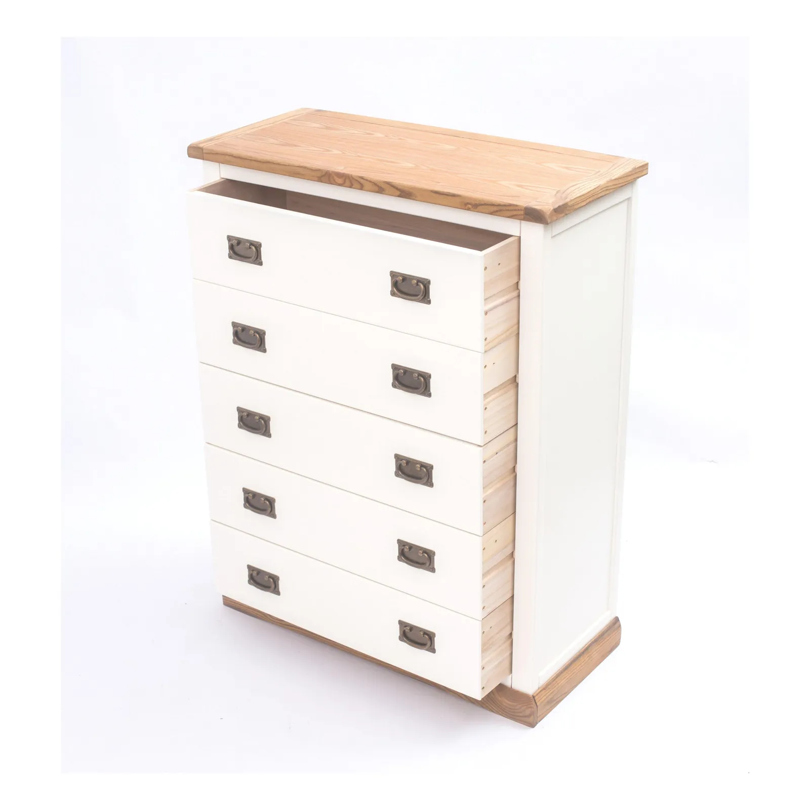 Cabinet Bits Tropea 5 Drawer Chest of Drawers Bras Drop Handle in Off-White 5