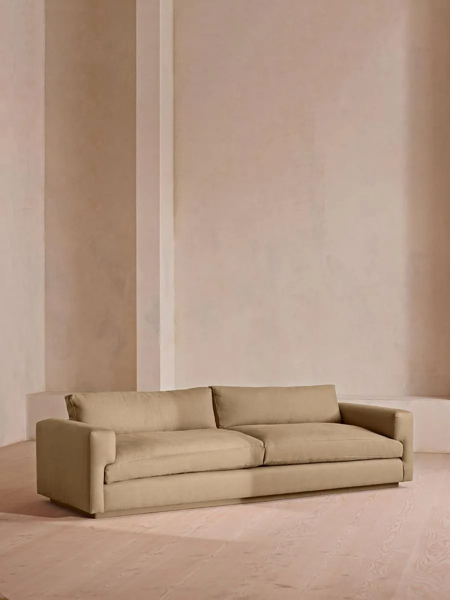 Mossley Four Seater Sofa, Linen, Wheat