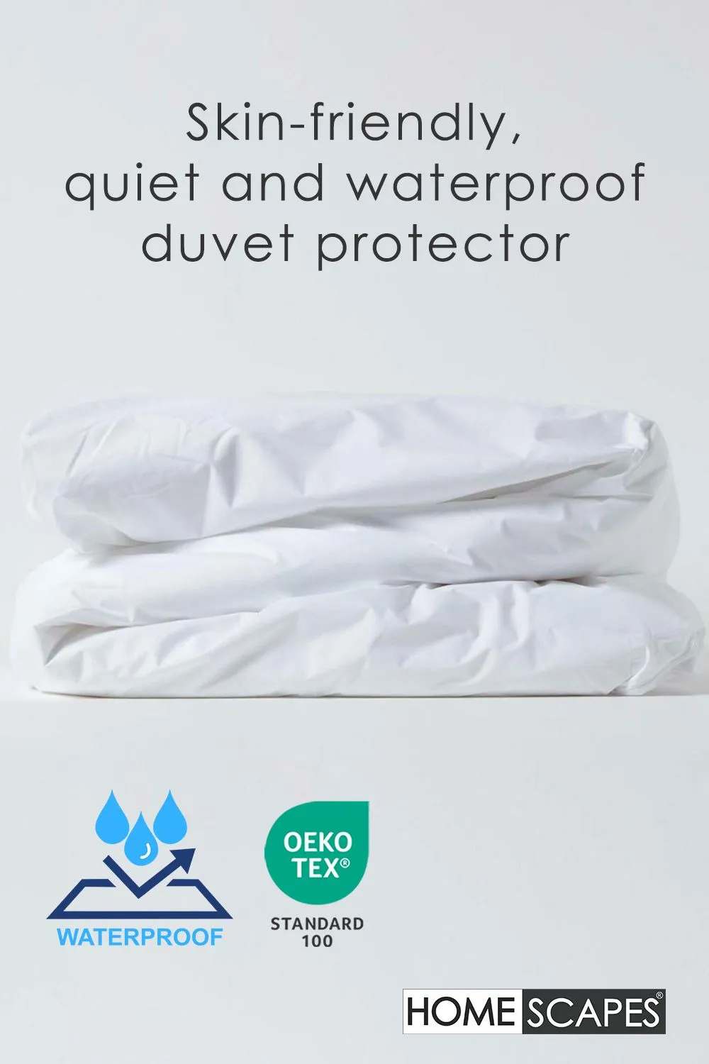 Homescapes Polypropylene Waterproof Duvet Protector in White 2