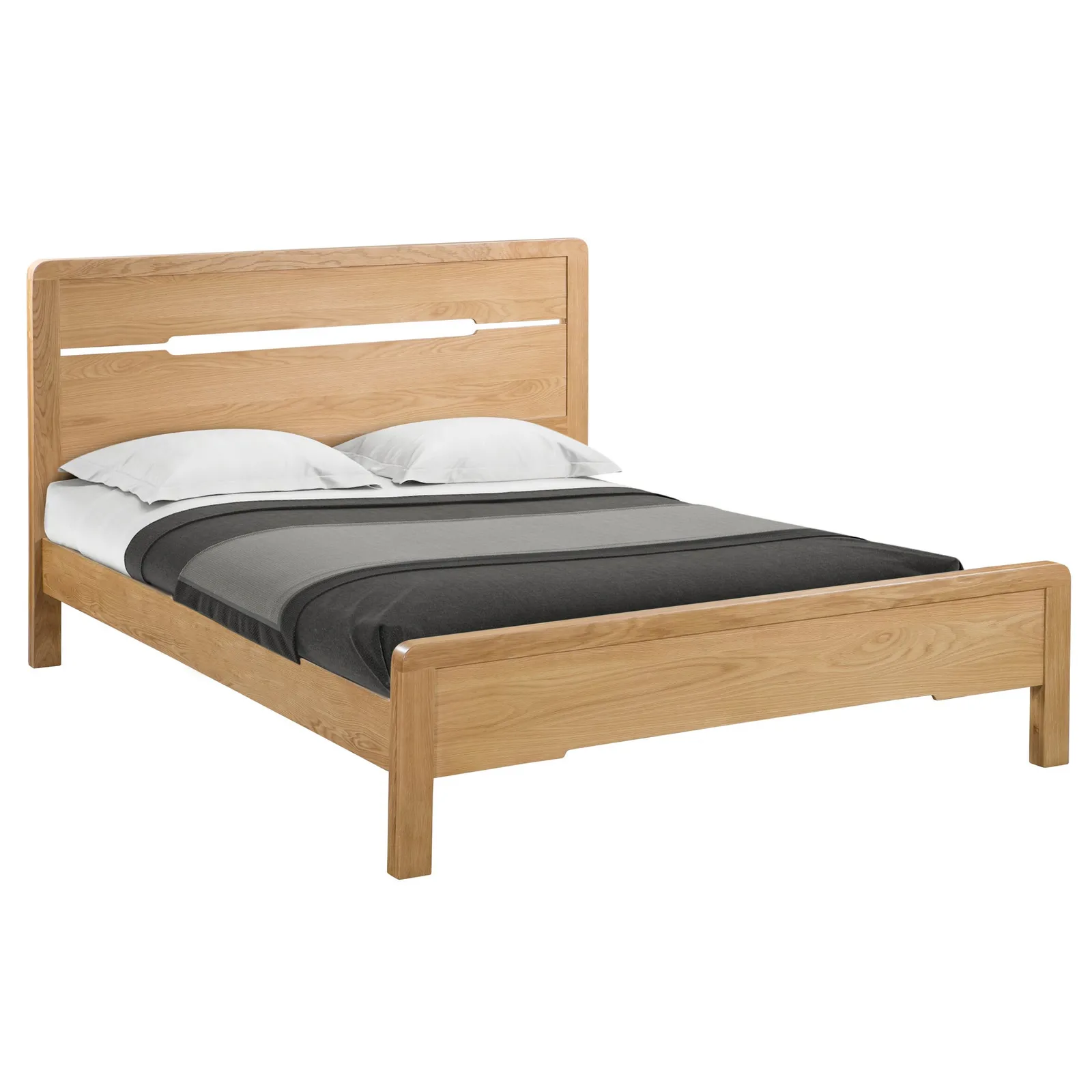 Curve Wooden Bed Brown
