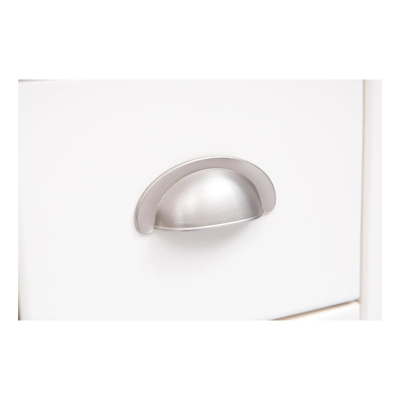 Cabinet Bits Cosenza 5 Drawer Chest of Drawers Chrome Cup Handle in Off-White 5