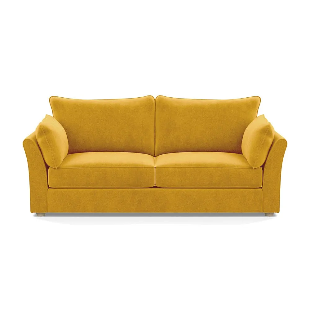 Heal's Tailor 4 Seater Sofa Smart Luxe Velvet Canary Natural Beech Feet 1