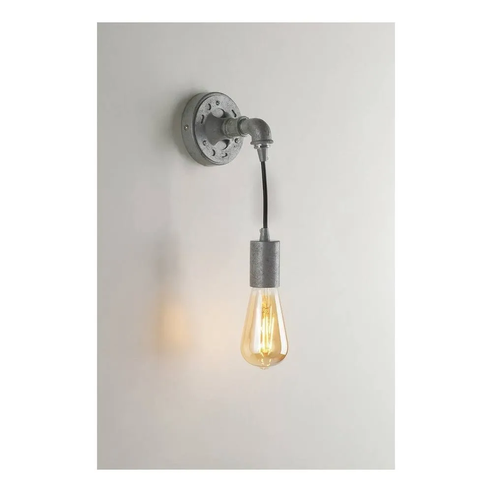 Netlighting Amarcord Pipe Effect Wall Lamp Zinc E27 in Grey