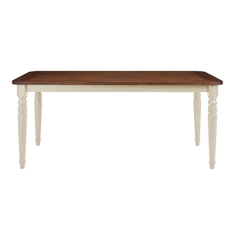 Statement Furniture Queensbury Large Dining Table with Oak Top in Cream 1