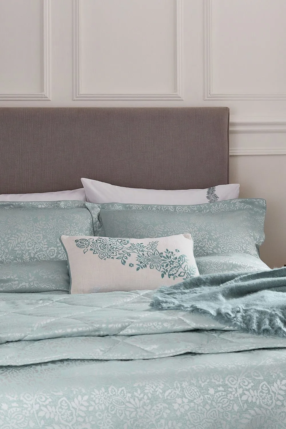 1951 'Atea' Standard Pillowcase Pair in Duck Egg Blue 2