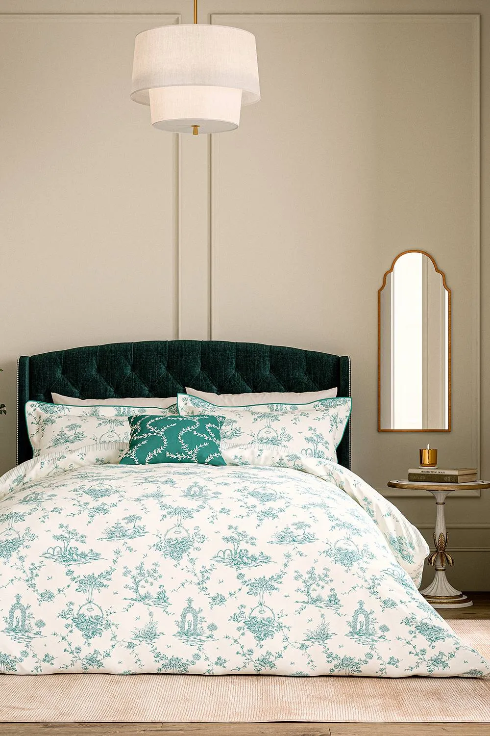 V&A 'Garden Of Love' Cotton Duvet Cover Set in Teal