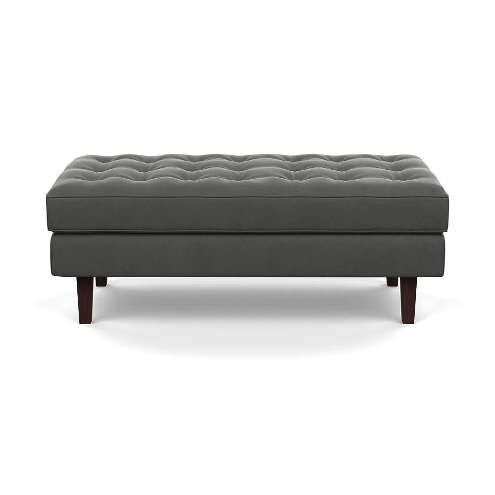 Heal's Hepburn Ottoman Nobilis Velvet Dolphin Black Feet