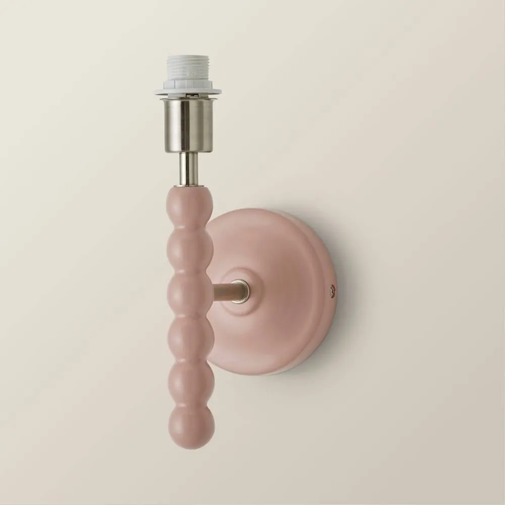 ValueLights Bobbins Pastel Bobble Style Wall Light Base in Pale Pink 2