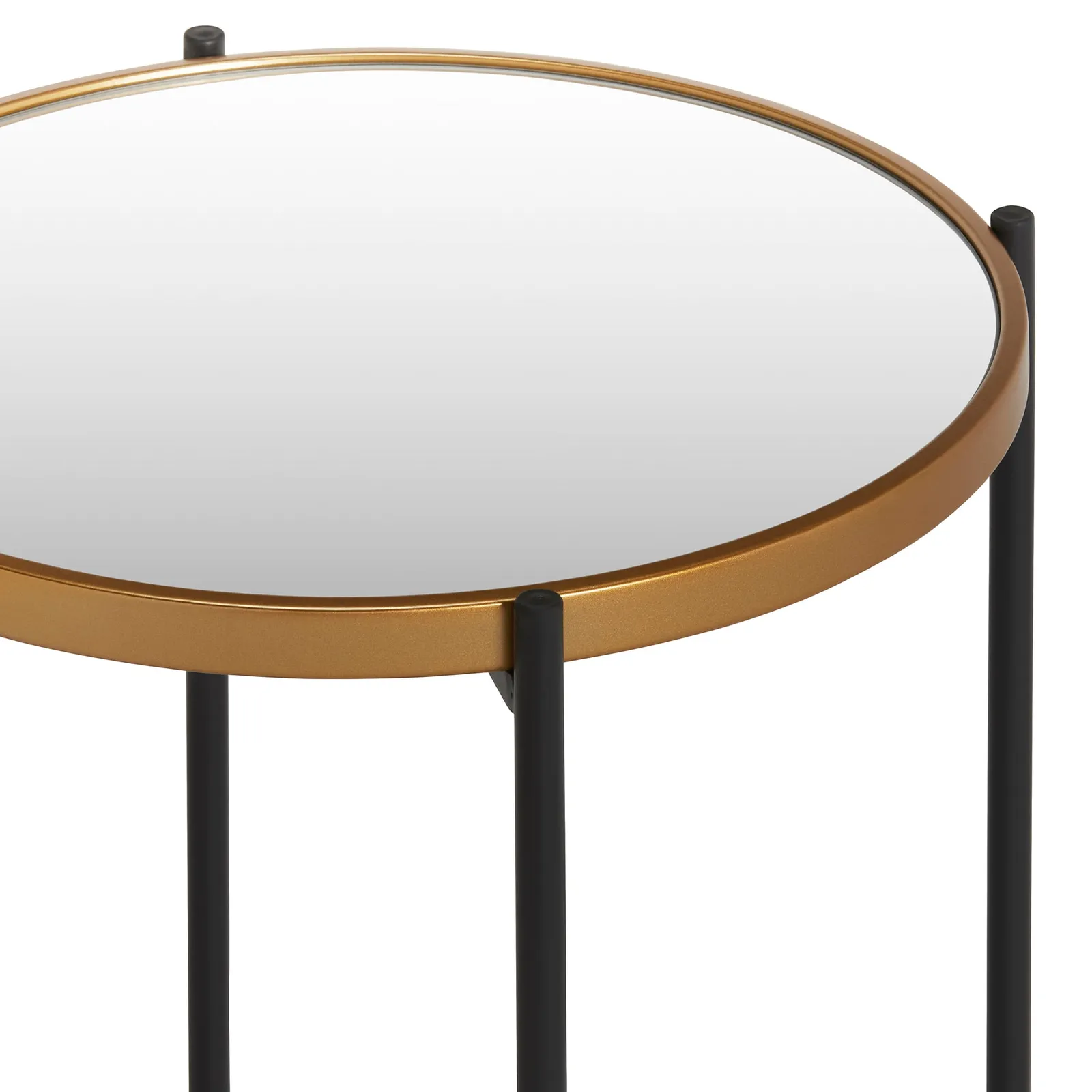 Tall Mirror Top Side Table, Black Metal | Barker & Stonehouse 3