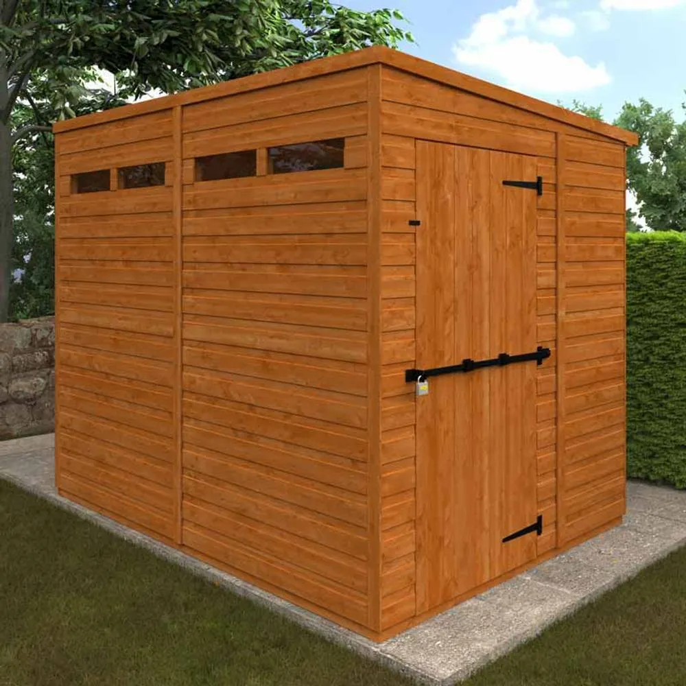 Buttercup Farm 8x6 Flex Pent Security 12mm Flex - L238.8 x W175 x H203 cm in Burnt Orange 6