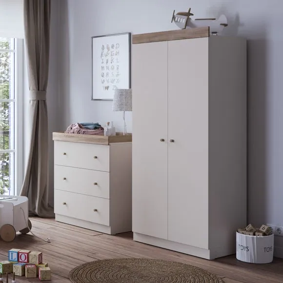 Little Acorns Burlington 3 Drawer Chest and Wardrobe Nursery Set 1