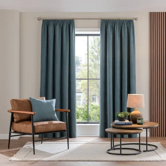 Luna Brushed Pencil Pleat Curtains (Blackout Available) 2