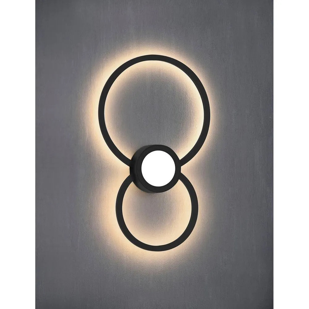 Netlighting Mural Wall Lamp Circles 24W 3000K 1440lm Matt Black 3yrs Warranty 2