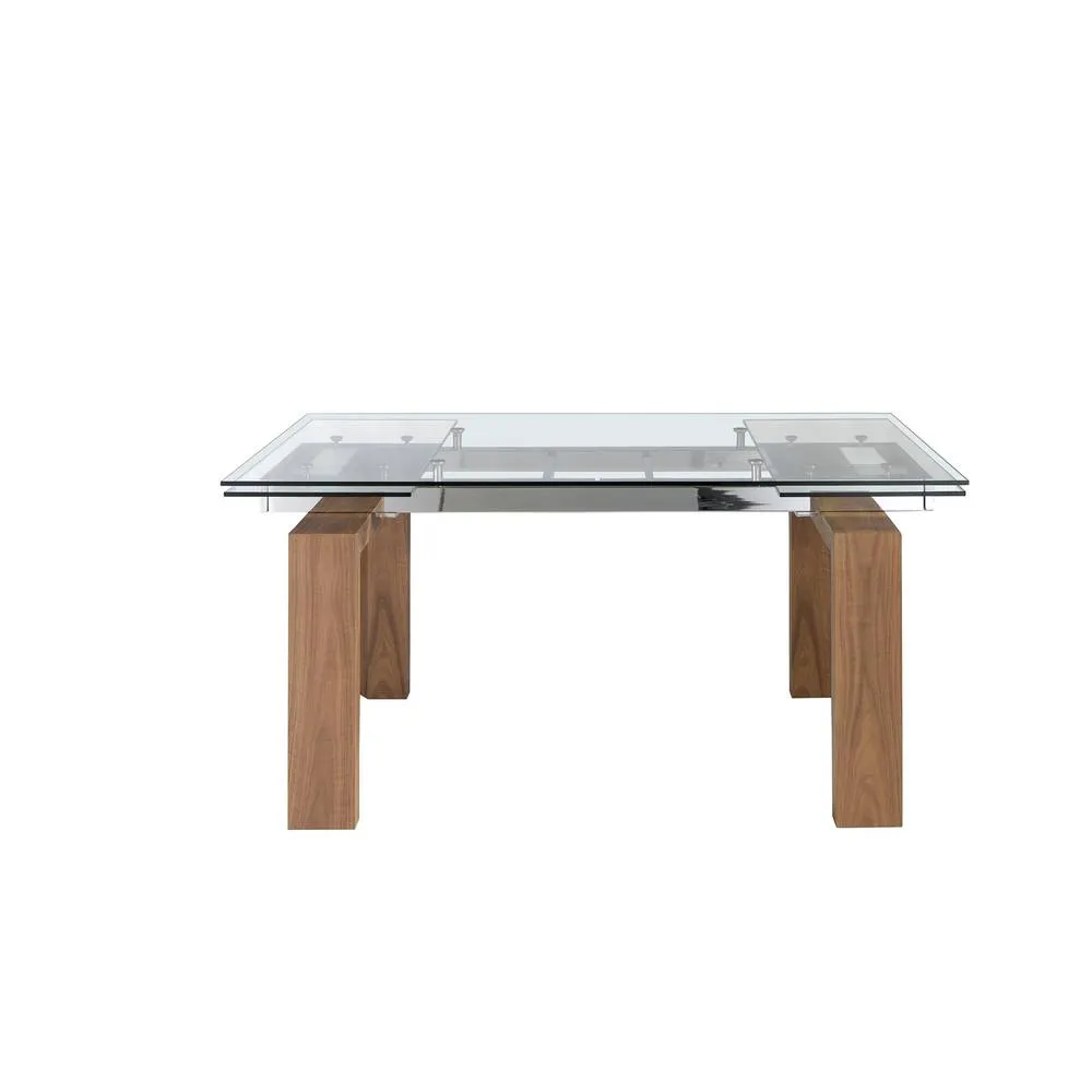 Angel Cerda Model Extending Dining Table - Tempered Glass Top in Walnut 2