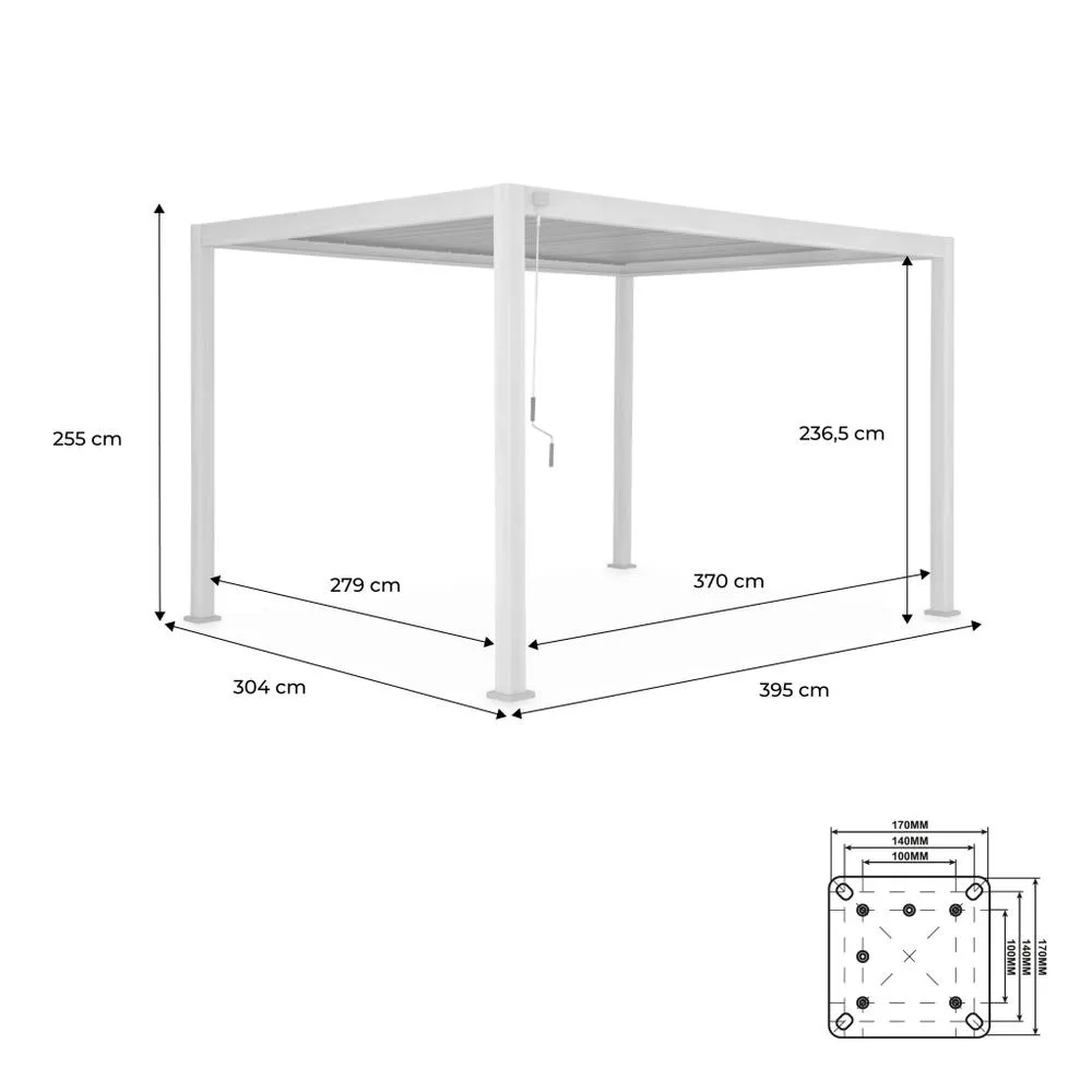 sweeek Louvered Pergola Aluminium 4 X 3m in White 5