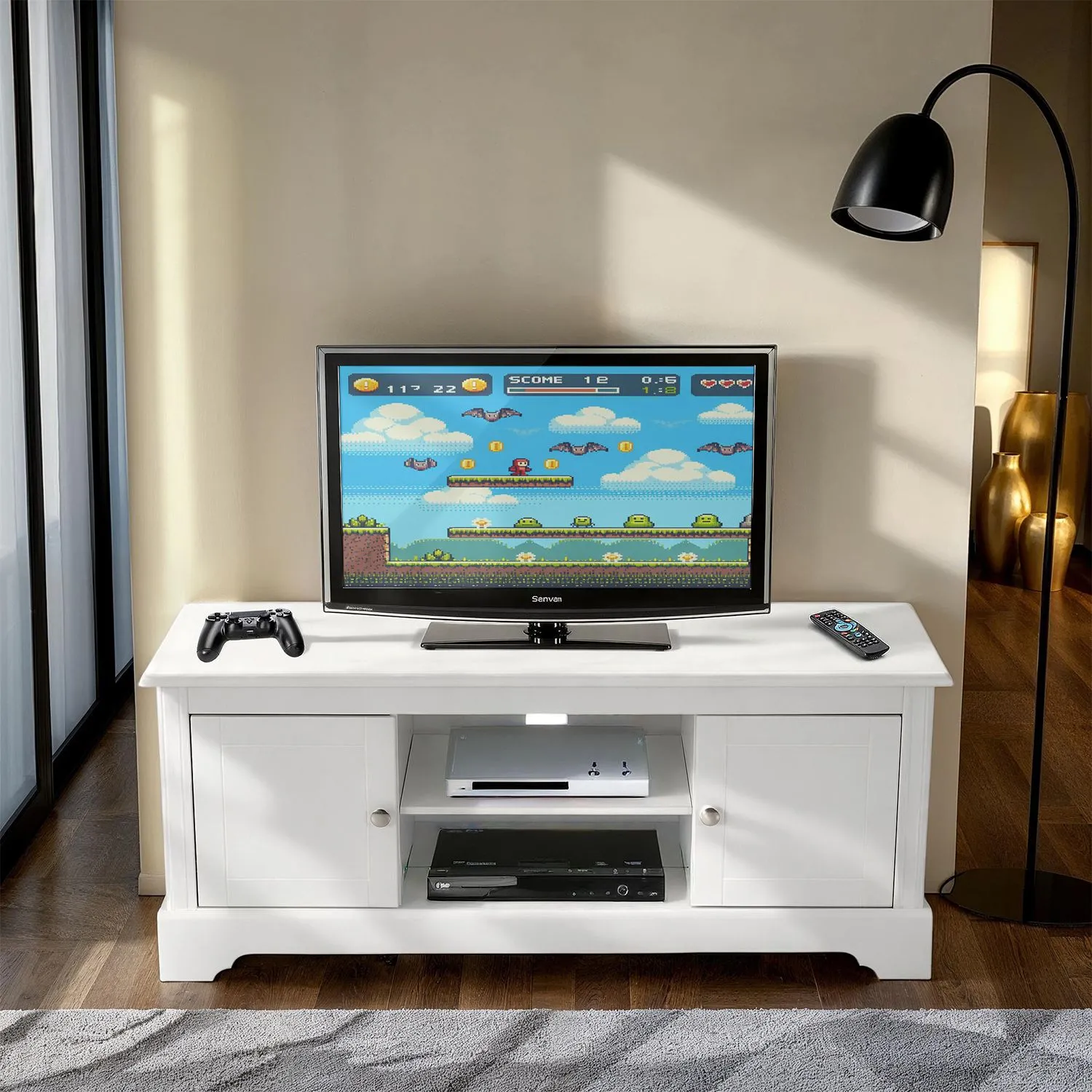 Seconique Stratford 2 Door TV Unit in White