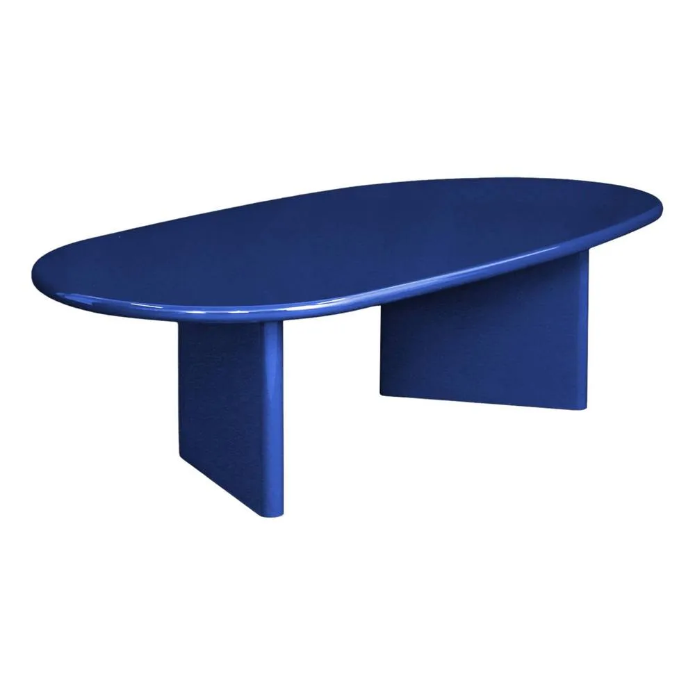 sweeek Oval coffee table with glossy finish in Blue 2