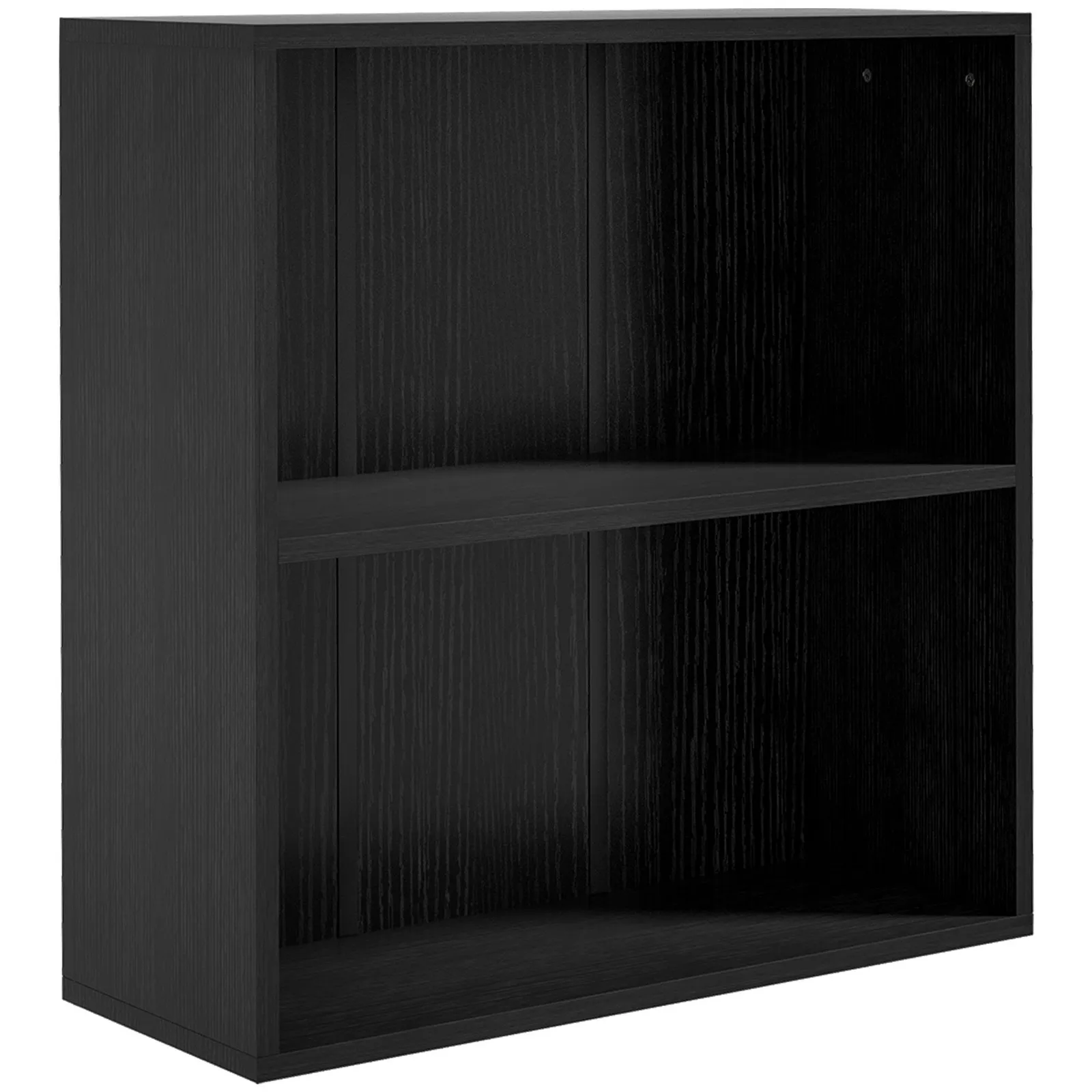 HOMCOM Bookshelf Display Storage Shelf with 2 Compartments for Study in Black 2