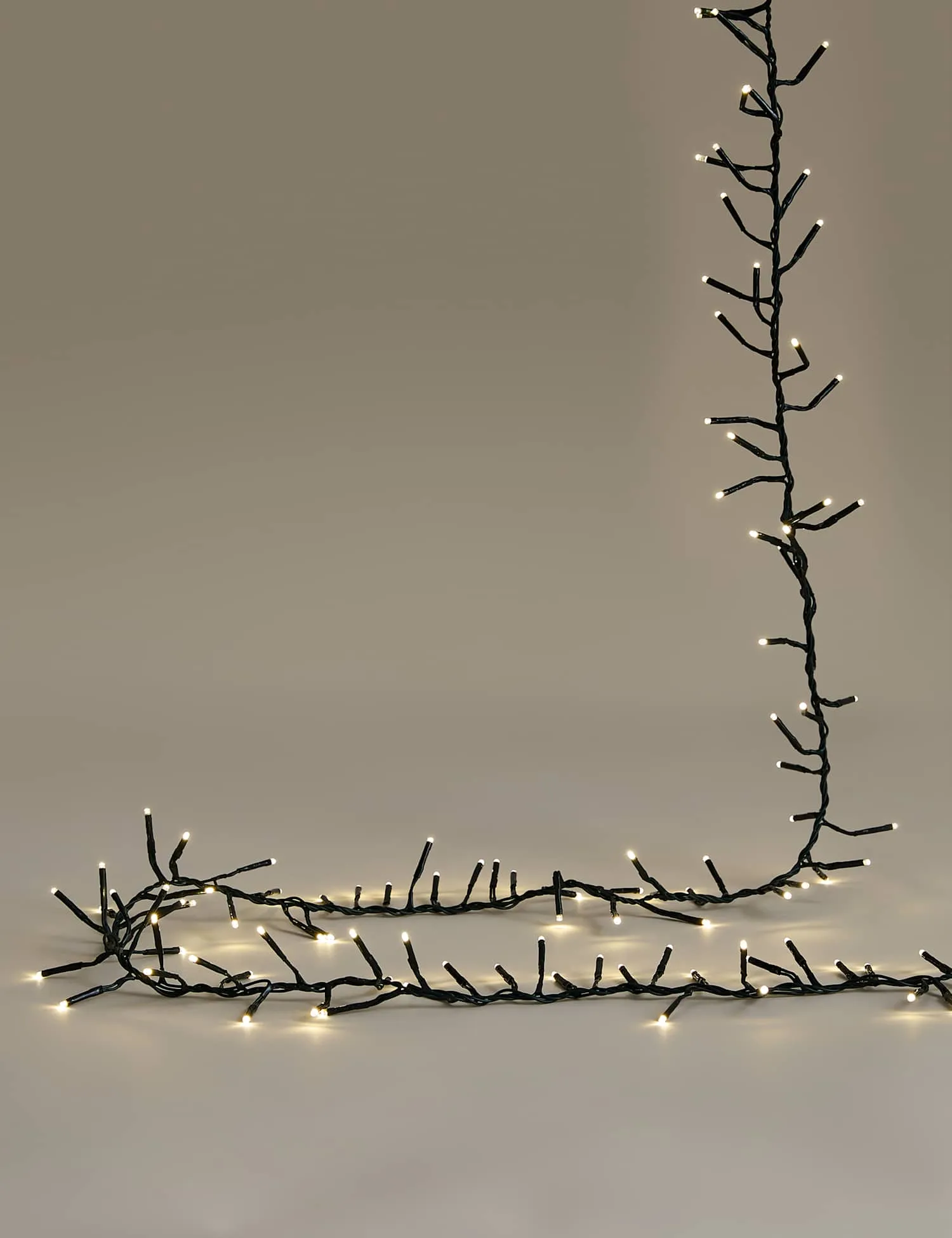 M&S 1000 Warm White Cluster Battery String Lights White