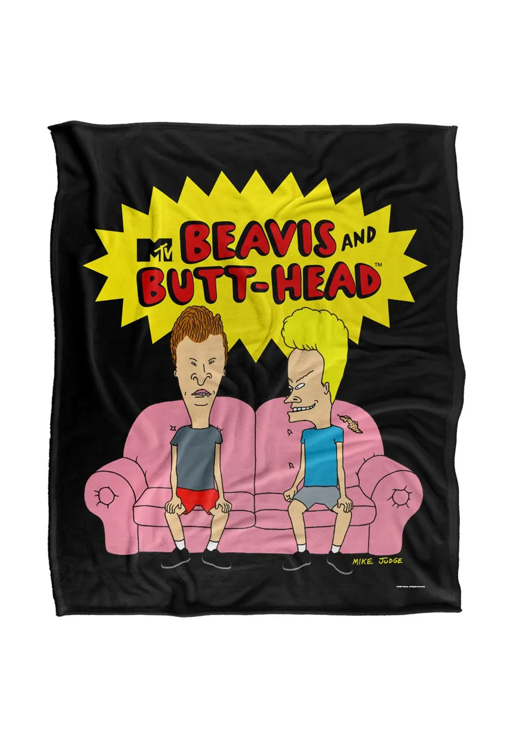 Beavis and Butthead Couch Silky Touch Super Soft Throw Blanket 152 X 127 cm in White