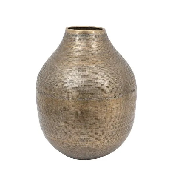 Cedar & Sage Zahara Hammered Aluminium Antique Vase 6