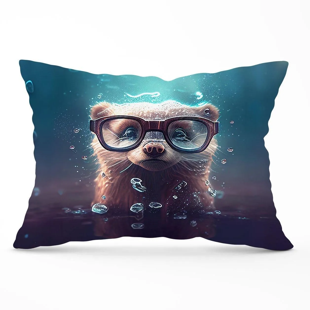 Warren Reed - Designer Ferret Splashart Water Cushions in Blue
