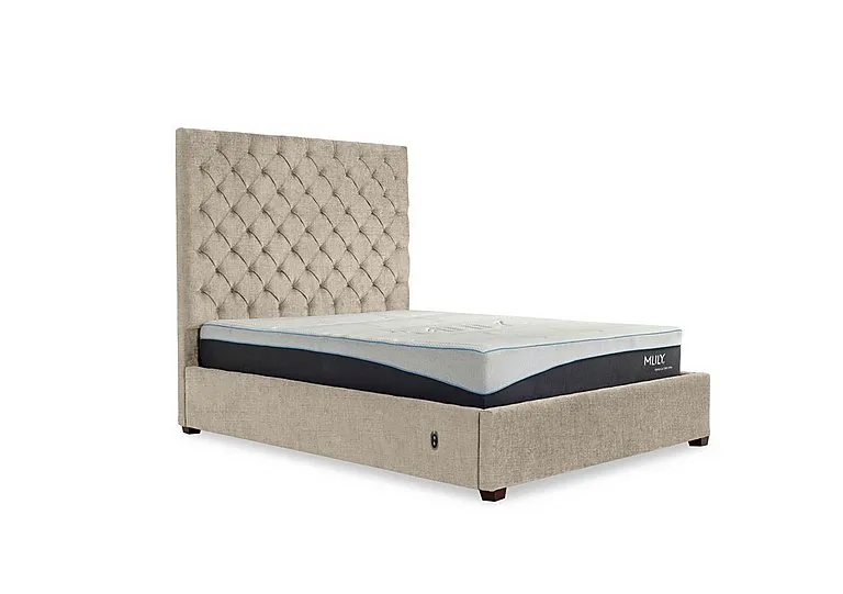 Charlotte 160cm Headboard Electric Ottoman Bed Frame - Double - Kashmir Chalk