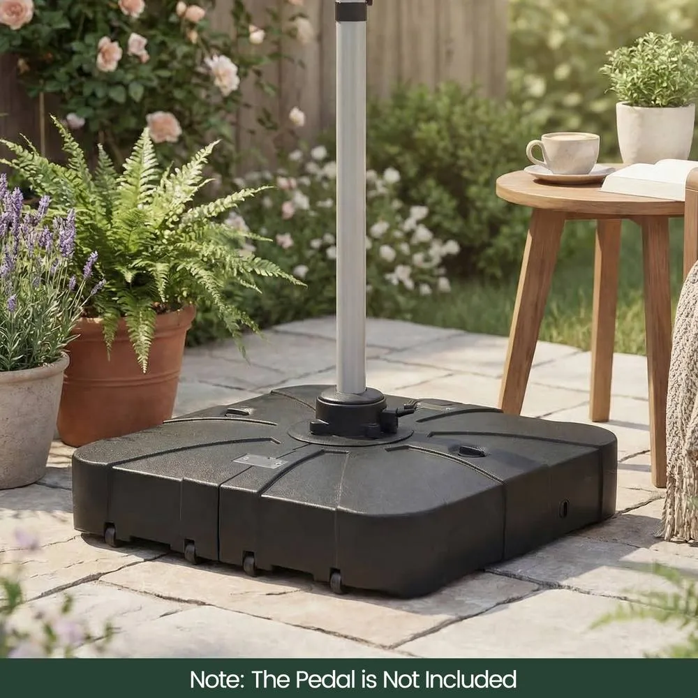 Costway 130kg Cantilever Patio Umbrella Base HDPE Offset Umbrella Stand in Black 5