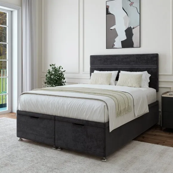 Plush Chenille End of Bed Ottoman Base 1