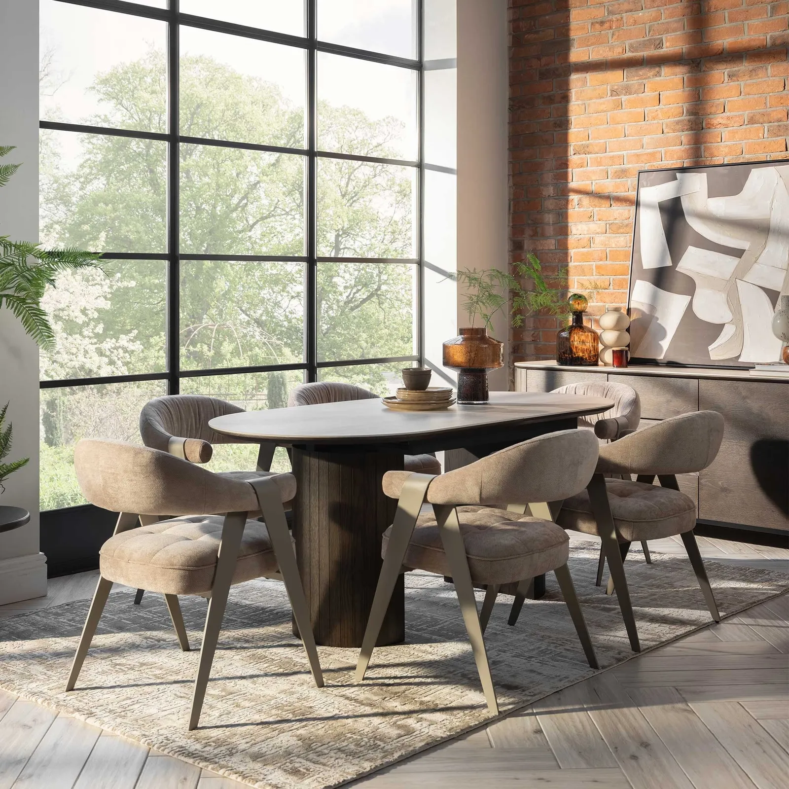 Kita Extending Dining Table, Round, Wood | Barker & Stonehouse 2