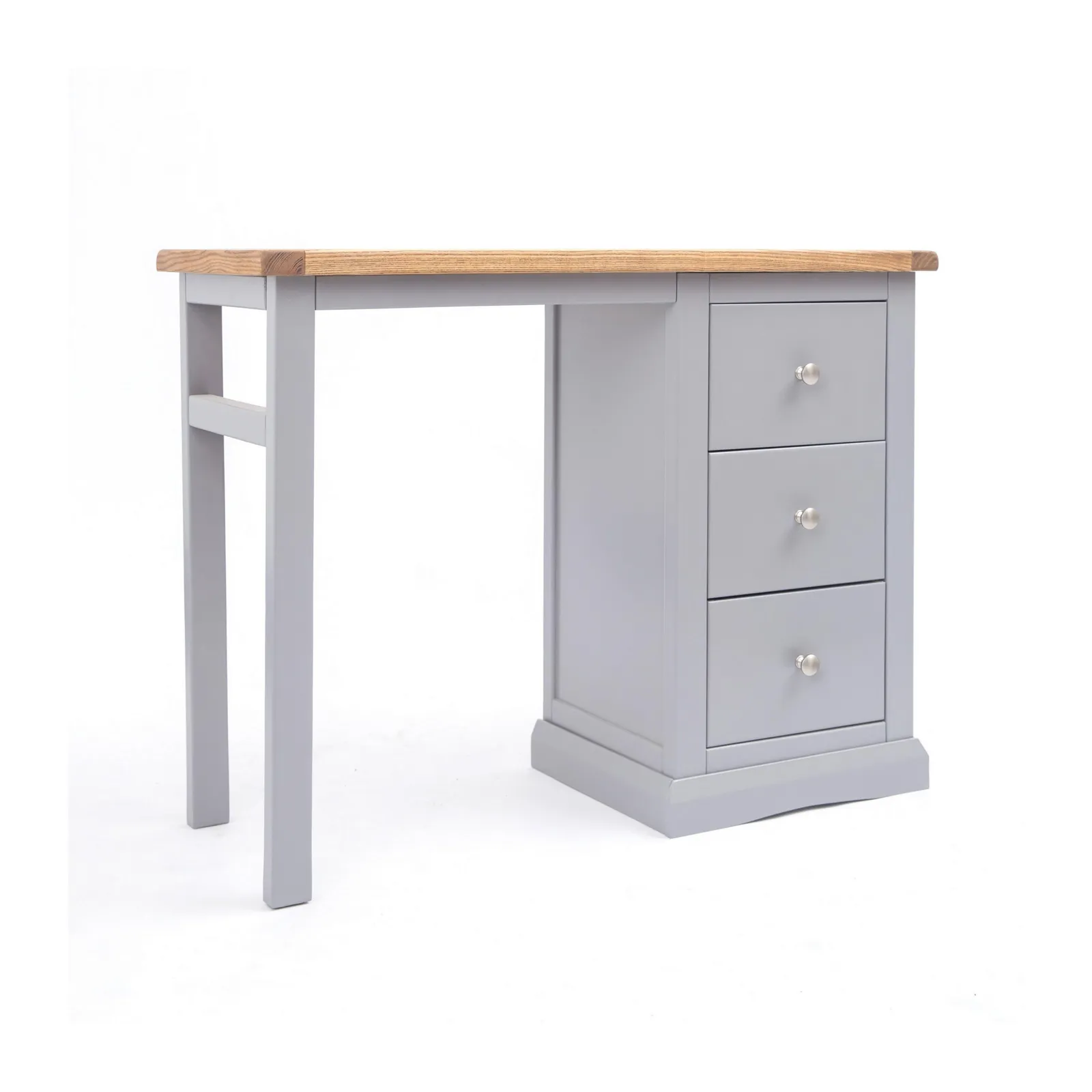 Cabinet Bits Rocca 3 Drawer Desk - Dressing Table Chrome Knob in Grey 2