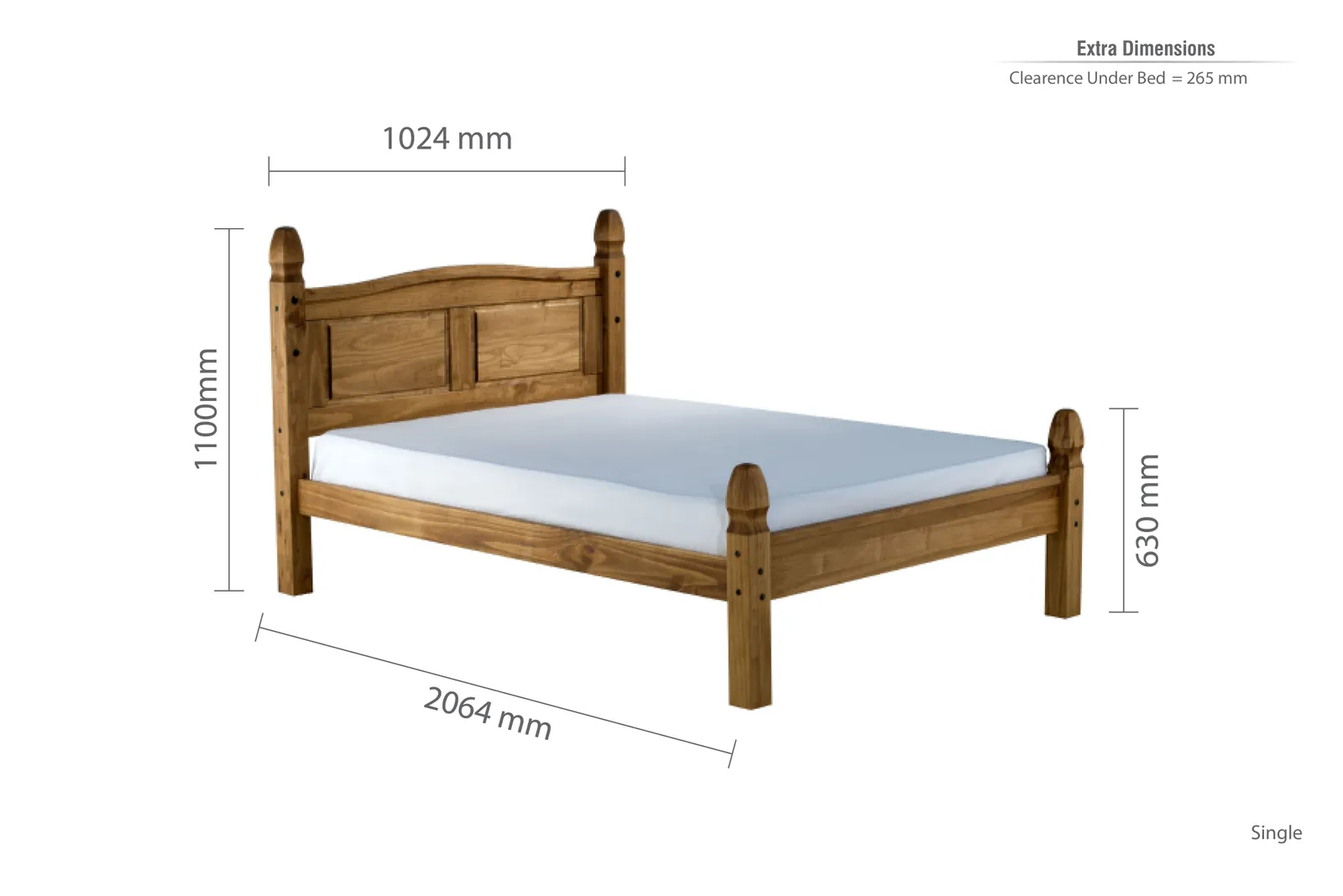 Birlea Mexican Corona Low End Bed in Brown 6