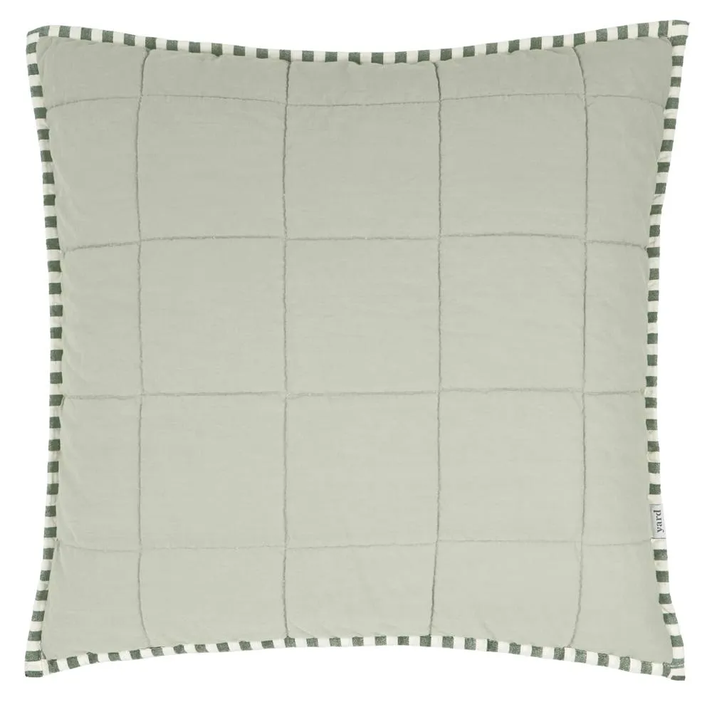 Yard Hebden Striped 100% Cotton Cushion in Green 3