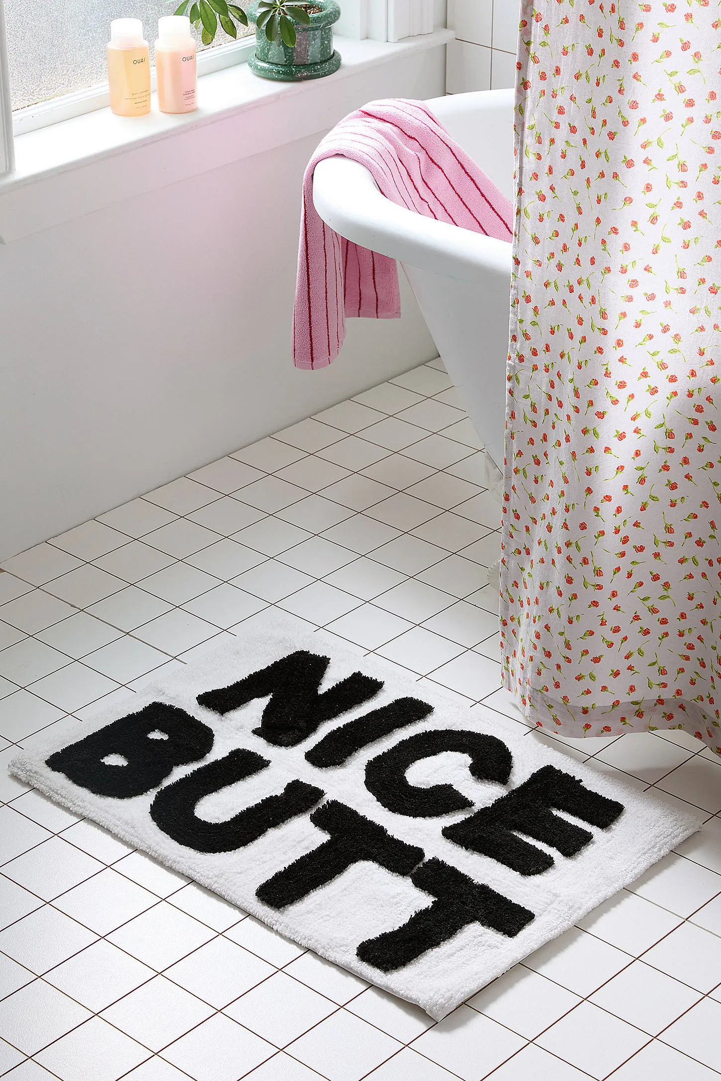 Black & White Nice Butt Bath Mat - Black/White