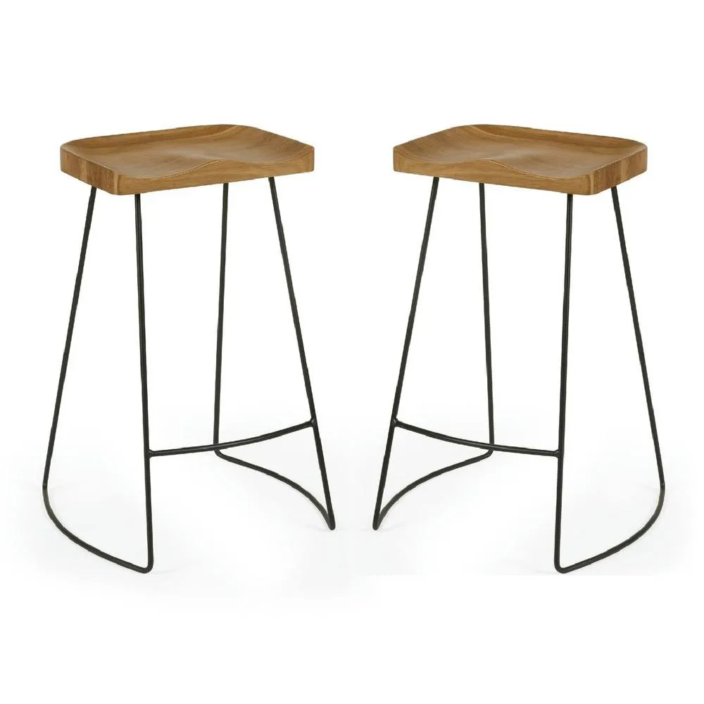 netfurniture Hampton Bar Stool (Set of 2) in Brown 2