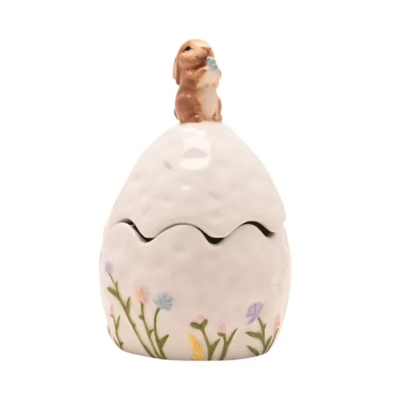 Eggstraordinary Gift Co. Bunny on Egg Trinket Box