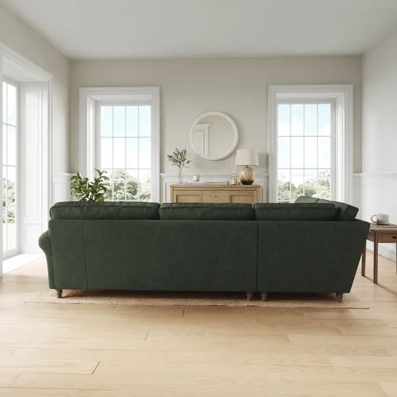 Flori Tonal Plush Chenille Corner Sofa 3