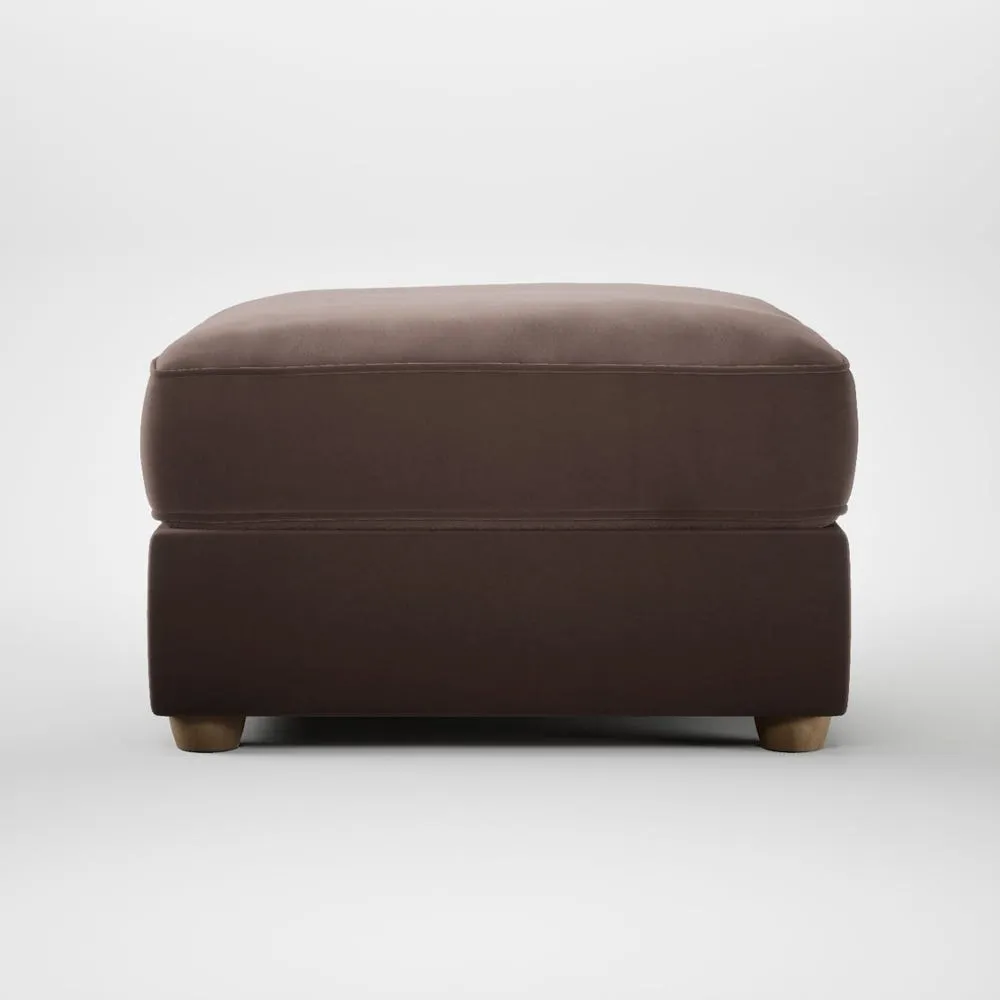 Heal's Tailor Rectangular Footstool Smart Velvet Mouse Natural Feet 1