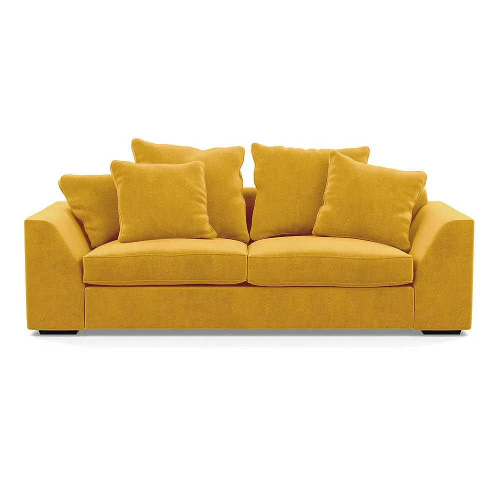 Heal's Cumulus 4 Seater Sofa Smart Luxe Velvet Canary Black Feet 1