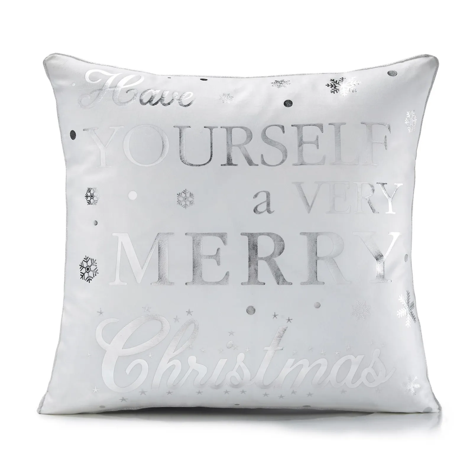 Luxury Living Christmas Message Decorative Cushion Cover 45cm x 45cm in White