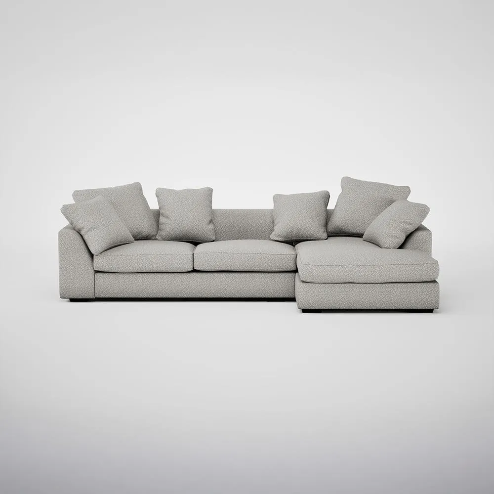 Heal's Cumulus Right Hand Facing Corner Sofa Chunky Boucle Ecru Black Feet 1