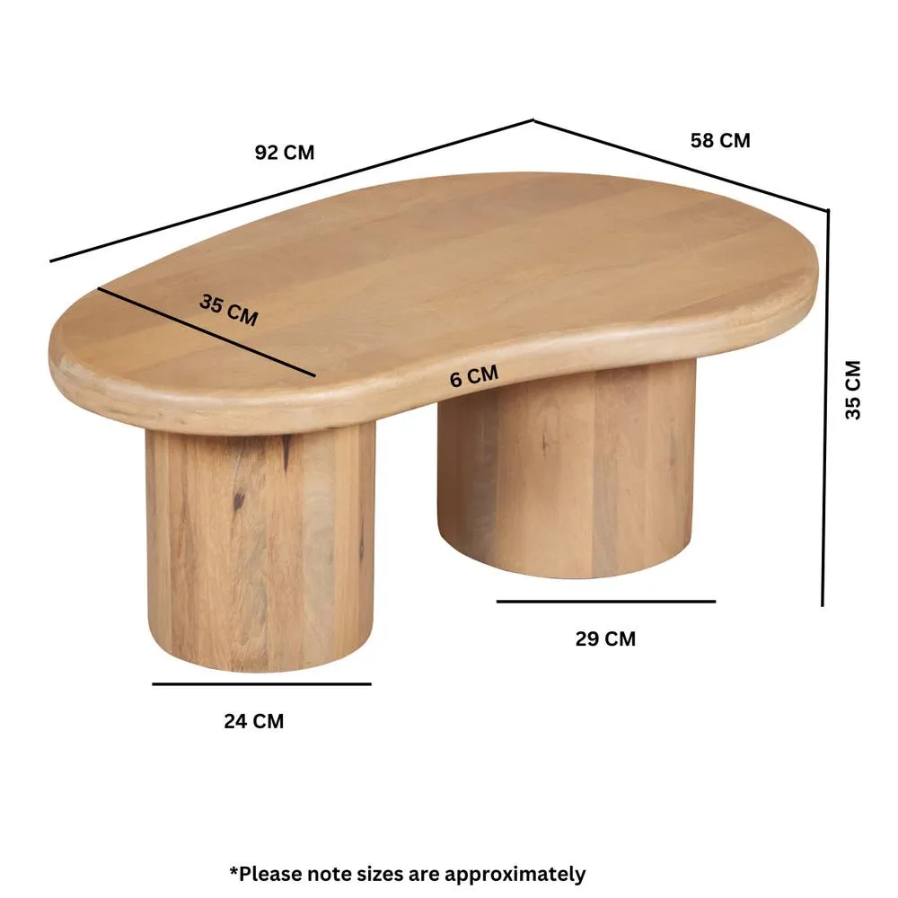 IH Design Ardin Solid Wooden 92x58x35 cm Coffee Table for Living Room in Brown 6