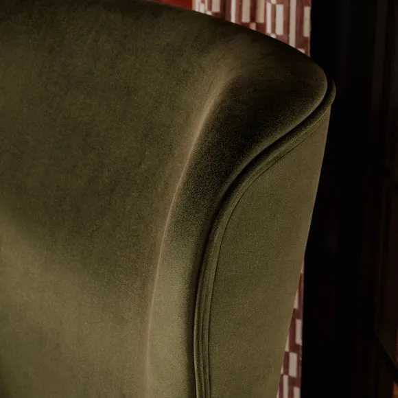 Leo Velvet High Back Winged Armchair 3
