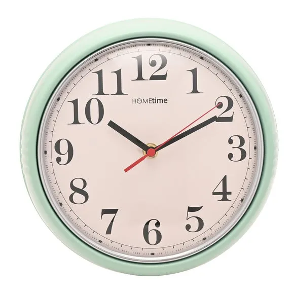 Hometime Retro Round Metal Wall Clock