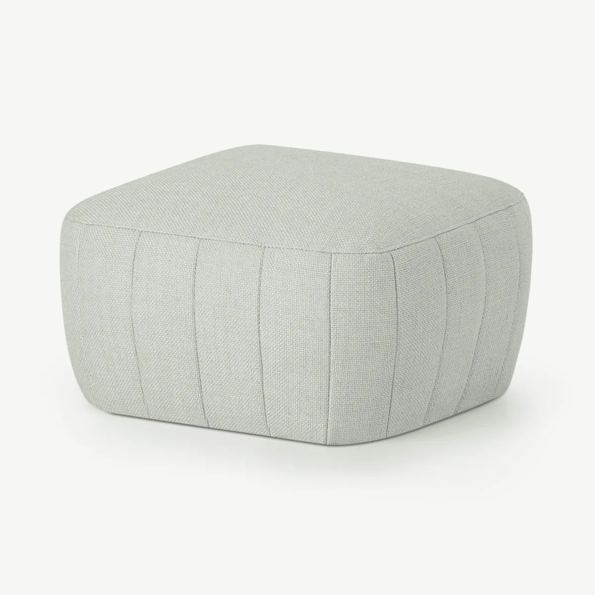 Alixandra Ottoman Pouffe, Small, Oat Weave Fabric