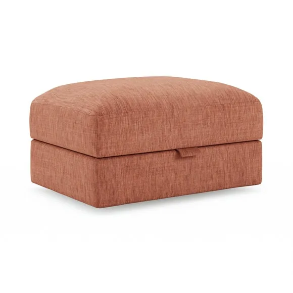Hattie Slub Faux Linen Storage Footstool 5