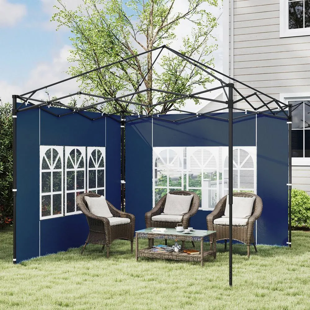 OUTSUNNY Gazebo Side Panels for 3x3(m) or 3x6m Gazebo Canopy, 2 Pack in Blue
