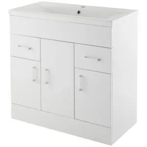 Nuie Eden White Gloss Vanity Unit & Basin - 800 x 794mm