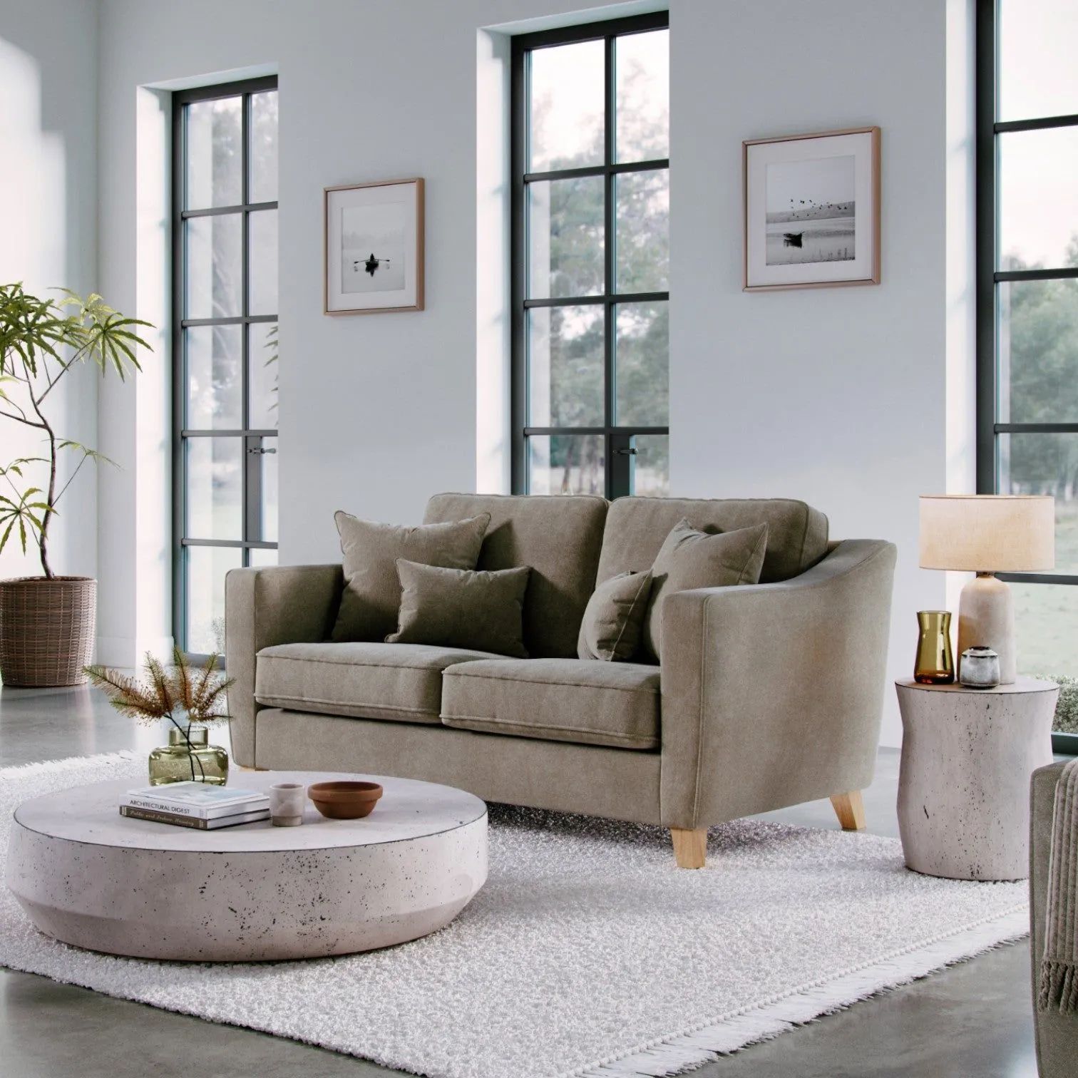 The Great Sofa Company Jackson 2 Seater Chenille Sofa in Light Brown 1